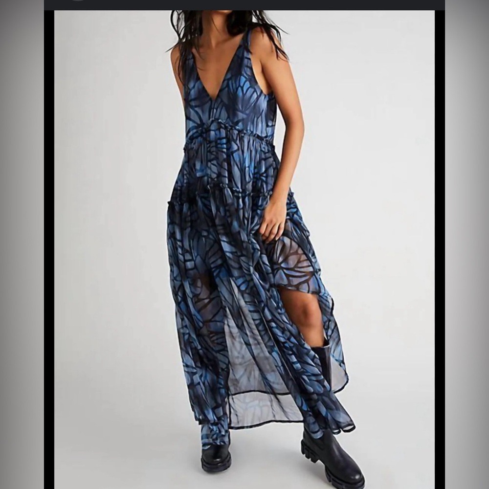 Free People blue butterfly dress